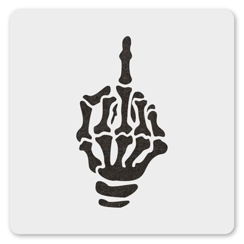 MAGJUCHE Skelett-Mittelfinger-Schablone, 15,2 cm, wiederverwendbare Schablone für Malerei, DIY, Basteln, Dekoration von MAGJUCHE