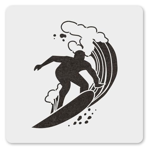 MAGJUCHE Surfing Waves Schablone, 30,5 cm, wiederverwendbare Surf-Schablone für Malerei, DIY, Basteln, Dekoration von MAGJUCHE
