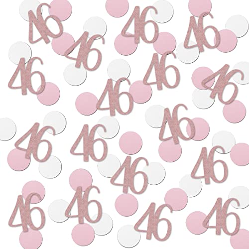 Roségold 46 Konfetti, 46. Glitzer-Geburtstag, Zahlenkonfetti, 200 Stück, Jubiläumsparty, Tischdekoration Roségold 46 Konfetti, 46. Glitzer-Geburtstag, Zahlenkonfetti, 200 Stück, Jubiläumsparty, Tischdekoration von MAGJUCHE