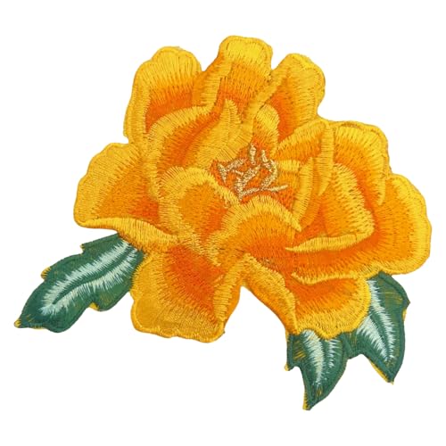 Aufnäher zum Aufbügeln, Rose, bestickt, Vintage-Patches auf Applikation für Jacken, Kleidung, Kleid, Jeans, Hut, Rucksäcke, Kleidung (gelb) von MAGNEECH