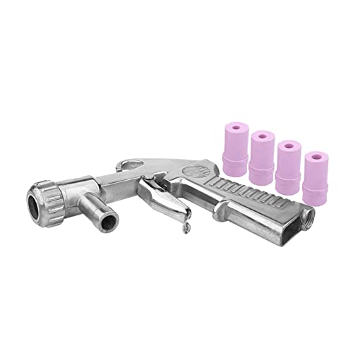 MAGT Blaster Gun, 1 Set Aluminium Silber Pneumatische Sandstrahlpistole 60-120PSI 1/4inch Inlet Blaster Gun Ceramic Nozzle Kit von MAGT