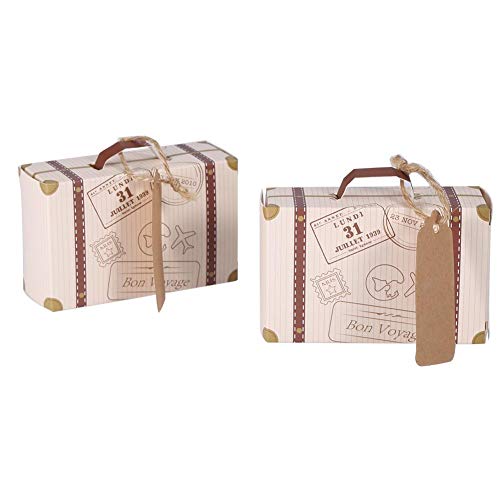 MAGT Candy Box, 50 Stück/Set Mini-Koffer Eleganter tragbarer Karton Candy Box Neuartige Geschenk-Geschenkbox für den Geburtstag Einer Hochzeitsfeier von MAGT