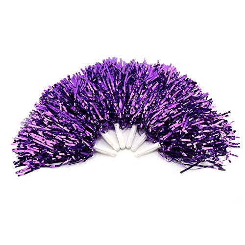 MAGT Cheerleading Poms, 7 Farben 6 Stück Cheerleader Pompons Party Dance Kostüm Zubehör Set Ball Dance Fancy Party(lila) von MAGT