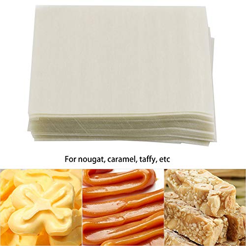 MAGT Nougatpapier, 500 Stück Bonbonpapier Essbare Reispapier Waffelpapier Handgemachte Süßigkeiten Verpackung Papier für Nougat Karamell Taffy MAGT Nougatpapier, 500 Stück Bonbonpapier Essbare Reispapier Waffelpapier Handgemachte Süßigkeiten Verpackung Papier für Nougat Karamell Taffy von MAGT