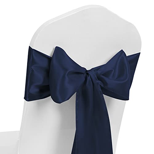 MAGTOWNE Stuhlschärpen aus Satin, Marineblau, 50 Stück, Universalband, Knoten, Stuhlschleifen für Party, Hochzeit, Empfang, Zeremonie, Babyparty, Bankett, Dekorationen, Marineblau MAGTOWNE Stuhlschärpen aus Satin, Marineblau, 50 Stück, Universalband, Knoten, Stuhlschleifen für Party, Hochzeit, Empfang, Zeremonie, Babyparty, Bankett, Dekorationen, Marineblau von MAGTOWNE