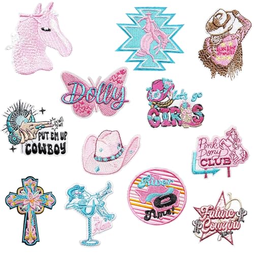 12 Stück rosa Pony Cowgirl Aufbügler Flicken zum Aufnähen / Aufbügeln Reparatur Applikation Lustige niedliche bestickte Flicken für T-Shirts, Jacken, Jeans, Westen, Hüte, Rucksäcke 12 Stück rosa Pony Cowgirl Aufbügler Flicken zum Aufnähen / Aufbügeln Reparatur Applikation Lustige niedliche bestickte Flicken für T-Shirts, Jacken, Jeans, Westen, Hüte, Rucksäcke von MAHAI