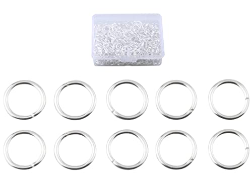 MAHAVIMOKSA 1 Box 300 Stück Legierungs-Binderinge für DIY-Reparatur, Schmuckherstellung, Halsketten, Armbänder, Ohrringe (10 mm, Silber) von MAHAVIMOKSA