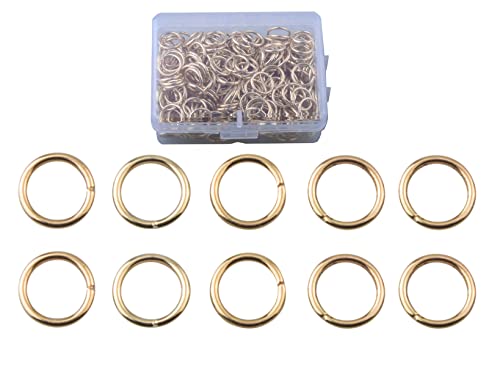 MAHAVIMOKSA 1 Box 500 Stück Biegeringe aus Legierung, Mini-Ringe für DIY-Reparatur, Schmuckherstellung, Halsketten, Armbänder, Ohrringe (8 mm, KC-Gold) von MAHAVIMOKSA