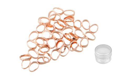 MAHAVIMOKSA 1 Box mit 100 Stück Echtgold gefüllte 7 x 5 mm Quetsch-Clips, Bügelverschluss, Halsketten-Verschlüsse, Anhängerverbinder für Bastelarbeiten, Schmuckherstellung (Roségold) von MAHAVIMOKSA