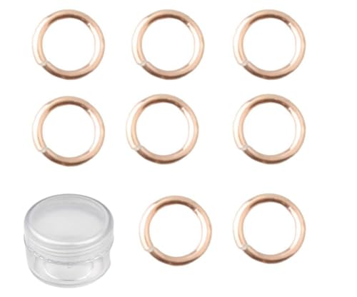 MAHAVIMOKSA 1 Box mit echt-vergoldeten Biegeringen, Mini-Ringe für DIY-Schmuckherstellung, Halsketten, Armbänder, Ohrringe, Kunsthandwerk (4 mm, Roségold) von MAHAVIMOKSA