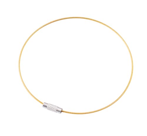 MAHAVIMOKSA 20 Stück 70 mm Durchmesser Stahldraht Choker Armband mit Schraubverschlüssen für DIY Handwerk Armreif Armband Schmuckherstellung (Gold) von MAHAVIMOKSA
