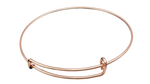 MAHAVIMOKSA 30 Stück erweiterbarer Draht-Armreif, verstellbar, blanko, für Bastelarbeiten, Armbänder, Schmuckherstellung (Roségold) von MAHAVIMOKSA