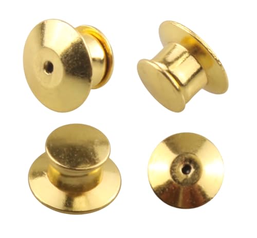 MAHAVIMOKSA 50 Stück Metall-Stecknadelrücken, Verriegelungsstift-Halter für Heimwerker, Handwerk (Gold) von MAHAVIMOKSA