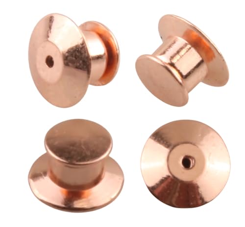 MAHAVIMOKSA 50 Stück Metall-Stecknadelrücken, Verriegelungsstift-Halter für Heimwerker (Roségold) von MAHAVIMOKSA