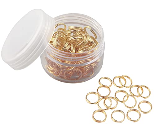 MAHAVIMOKSA Bulk Spaltringe, Doppelschlaufen-Biegeringe, Verbindungsstück, Mini-Schlüsselanhänger für DIY-Schmuckherstellung, Halsketten, Armbänder, Ohrringe, Kunsthandwerk (12 mm, KC-Gold) von MAHAVIMOKSA
