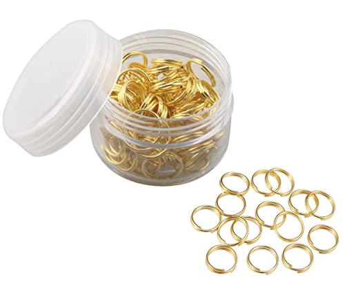 MAHAVIMOKSA Bulk Spaltringe, Doppelschlaufen-Biegeringe, Verbindungsstück, Mini-Schlüsselanhänger für DIY-Schmuckherstellung, Halsketten, Armbänder, Ohrringe, Kunsthandwerk (6 mm, Gold) von MAHAVIMOKSA