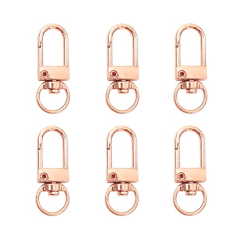 MAHAVIMOKSA Karabinerhaken mit Drehgelenk, für selbstgemachte Schmuckherstellung, Taschen, Schlüsselanhänger, 30 Stück (Roségold) von MAHAVIMOKSA