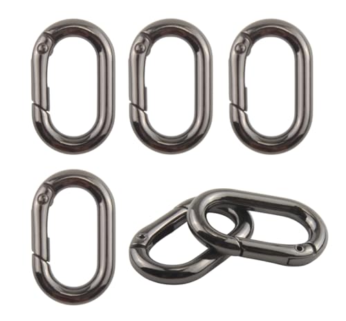 MAHAVIMOKSA Ovale Federringe, Schnappverschlüsse für Schlüsselanhänger, Tasche, Geldbörse, Handtaschen, Riemen zum Basteln (Gun Metal) von MAHAVIMOKSA