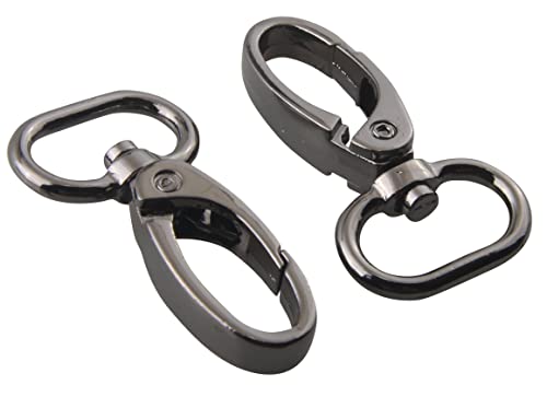MAHAVIMOKSA Ovaler Karabinerhaken mit Drehgelenk, 20 mm, ovale Öse für DIY, Handtasche, Geldbörse, Zubehör, Riemen, Gürtel, Lederhandwerk (Gun Metal) von MAHAVIMOKSA
