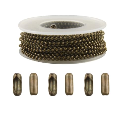 MAHAVIMOKSA Perlenkette mit 100 passenden Verbindungsstücken für Bastelarbeiten, Schmuckherstellung, Hundemarke, Antik-Bronze, 10 m, 2 m MAHAVIMOKSA Perlenkette mit 100 passenden Verbindungsstücken für Bastelarbeiten, Schmuckherstellung, Hundemarke, Antik-Bronze, 10 m, 2 m von MAHAVIMOKSA