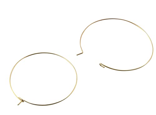 MAHAVIMOKSA Runde Kreolen-Ohrringe aus Edelstahl, Weinringe für DIY Handwerk Ohrringherstellung (40 mm, Gold) von MAHAVIMOKSA
