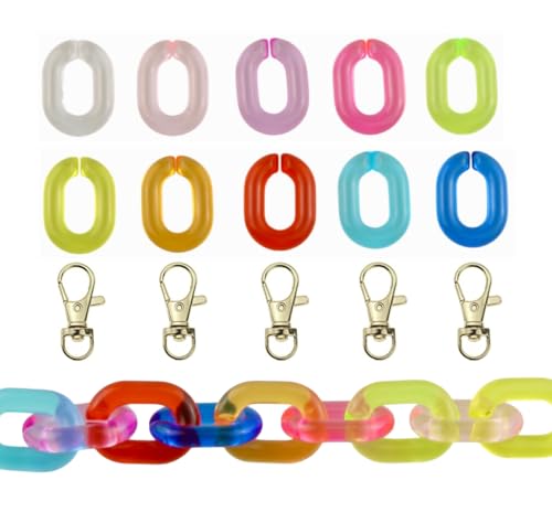 MAHAVIMOKSA Verbindungsringe aus Acryl, verschiedene Farben, schnelle Kettenglieder mit Karabinerverschlüssen, für Handtaschen, Geldbörsen, Halsketten, Armbänder, Schmuckherstellung, 200 Stück MAHAVIMOKSA Verbindungsringe aus Acryl, verschiedene Farben, schnelle Kettenglieder mit Karabinerverschlüssen, für Handtaschen, Geldbörsen, Halsketten, Armbänder, Schmuckherstellung, 200 Stück von MAHAVIMOKSA