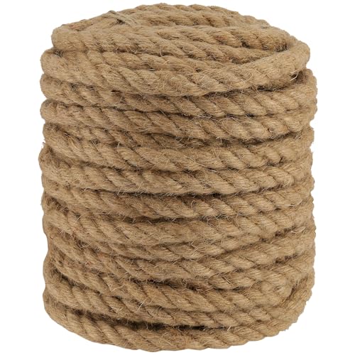 MAHIONG 50 m x 10 mm Juteseil zum Basteln, Dicke Jutekordel Nutural Hanfseil, Verdrehtes Manila-Seil zum Basteln, Bündeln, Gartenarbeit, Kratzbaum MAHIONG 50 m x 10 mm Juteseil zum Basteln, Dicke Jutekordel Nutural Hanfseil, Verdrehtes Manila-Seil zum Basteln, Bündeln, Gartenarbeit, Kratzbaum von MAHIONG