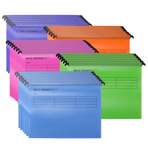 MAHIONG Farbige Hängeregistraturen mit Registern, Briefform, mehrfarbig, Kunststoff-Aktenordner für Zuhause, Büro, Dokumentensortierung, 30 Stück MAHIONG Farbige Hängeregistraturen mit Registern, Briefform, mehrfarbig, Kunststoff-Aktenordner für Zuhause, Büro, Dokumentensortierung, 30 Stück von MAHIONG