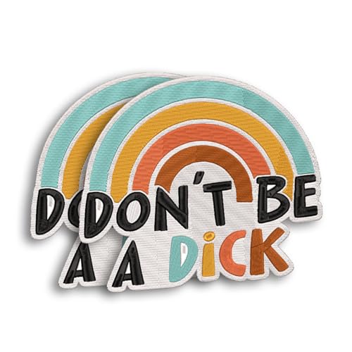 MAIANEY Aufnäher, Aufschrift "Don't Be A Dick", lustig, für Erwachsene, zum Aufbügeln oder Aufnähen, Regenbogenfarben, sarkastischer Aufnäher, Gag-Geschenke für Ihn, bestickte Aufnäher für Kleidung MAIANEY Aufnäher, Aufschrift "Don't Be A Dick", lustig, für Erwachsene, zum Aufbügeln oder Aufnähen, Regenbogenfarben, sarkastischer Aufnäher, Gag-Geschenke für Ihn, bestickte Aufnäher für Kleidung von MAIANEY