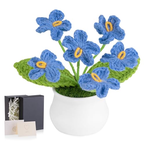 MAIBAOTA Blaue Vergissmeinnicht Häkelblumen, gestrickt, handgefertigt, Topfpflanzen, Blumenstrauß, künstliche Blumen, Heimbüro, Schreibtischdekoration, Dekorationen, Geburtstag, Hochzeit, Geschenke MAIBAOTA Blaue Vergissmeinnicht Häkelblumen, gestrickt, handgefertigt, Topfpflanzen, Blumenstrauß, künstliche Blumen, Heimbüro, Schreibtischdekoration, Dekorationen, Geburtstag, Hochzeit, Geschenke von MAIBAOTA