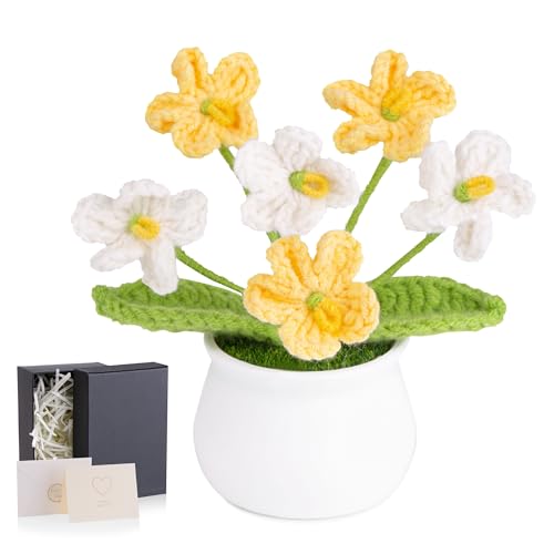 MAIBAOTA Farbverlauf, gelbe Vergissmeinnicht-Häkelblumen, gestrickt, handgefertigt, Topfpflanzen, Blumenstrauß, künstliche Blumen, Heimbüro, Schreibtischdekoration, Dekorationen, Geburtstag, Hochzeit MAIBAOTA Farbverlauf, gelbe Vergissmeinnicht-Häkelblumen, gestrickt, handgefertigt, Topfpflanzen, Blumenstrauß, künstliche Blumen, Heimbüro, Schreibtischdekoration, Dekorationen, Geburtstag, Hochzeit von MAIBAOTA