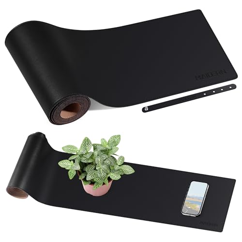 MAIDERN Kork-Leder Konsolentisch Abdeckung, Reversible Sofa Tischabdeckung, Konsole Tischmatte, Sofa Tisch Pat Geeignet für Home Console Decor(200 x 20cm,Schwarz) ﻿ von MAIDERN