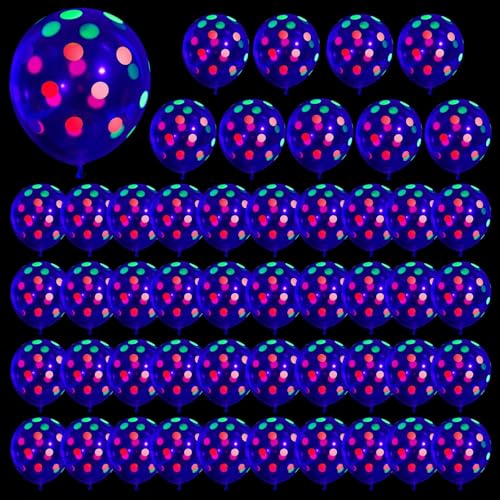 Leuchtballons | UV-reaktiv leuchtende Luftballons 12 Zoll,50 Stück fluoreszierende Luftballons Neon Partyzubehör für Weihnachtshochzeitsbankett Maidong von MAIDONG