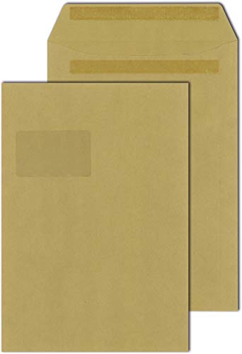MAILmedia Versandtaschen DIN C4 selbstklebend Natron braun 90 g/m² mit Fenster MAILmedia Versandtaschen DIN C4 selbstklebend Natron braun 90 g/m² mit Fenster von MAILmedia