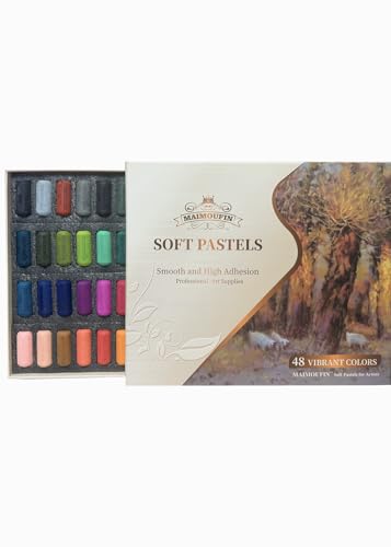 MAIMOUFIN Weiche Pastellkreide für Künstler, hohe Haftung, weiche Kreide-Pastelle mit 48 leuchtenden Farben, professionelles Kunstbedarf-Set für Pastellkreide, Zeichnen, Maler, Künstler, Anfänger, MAIMOUFIN Weiche Pastellkreide für Künstler, hohe Haftung, weiche Kreide-Pastelle mit 48 leuchtenden Farben, professionelles Kunstbedarf-Set für Pastellkreide, Zeichnen, Maler, Künstler, Anfänger, von MAIMOUFIN