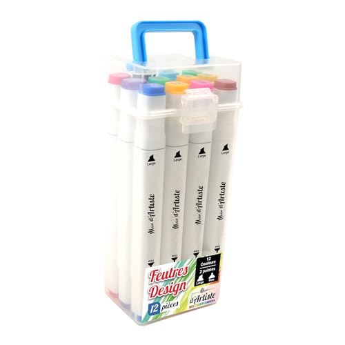 MAINS D'ARTISTE - 12 Doppelspitzen-Alkoholmarker - Kreativität - 030795 - Filzstifte - Mehrfarbig - Farben - Bastelaktivitäten - Kunst - Erwachsene - Kinder - Marker - Ab 6 Jahren MAINS D'ARTISTE - 12 Doppelspitzen-Alkoholmarker - Kreativität - 030795 - Filzstifte - Mehrfarbig - Farben - Bastelaktivitäten - Kunst - Erwachsene - Kinder - Marker - Ab 6 Jahren von MAIN D'ARTISTE