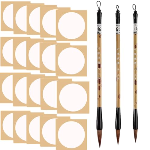 MAIPAI Chinesisches Kalligraphie-Pinsel-Set & Xuan-Reispapier-Bündel, 3 Größen, traditionelle Sumi-e-Pinsel + 10 Blatt blanko Kalligraphie-Papier für Anfänger, Schreiben, Malen, Kunstdekoration MAIPAI Chinesisches Kalligraphie-Pinsel-Set & Xuan-Reispapier-Bündel, 3 Größen, traditionelle Sumi-e-Pinsel + 10 Blatt blanko Kalligraphie-Papier für Anfänger, Schreiben, Malen, Kunstdekoration von MAIPAI