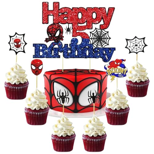 Cake Topper 5. Geburtstag, 7 PCS Torten Deko Kinder, Cartoon Kuchendekoration, Torten Deko 5 Jahre, Tortendeko Kindergeburtstag, Geburtstagsparty Dekorationen für Jungen Cake Topper 5. Geburtstag, 7 PCS Torten Deko Kinder, Cartoon Kuchendekoration, Torten Deko 5 Jahre, Tortendeko Kindergeburtstag, Geburtstagsparty Dekorationen für Jungen von MAIROX