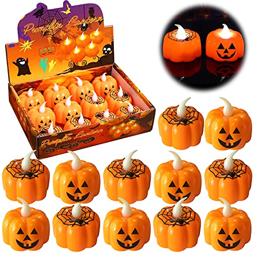 MAISITOO 12er Set LED Kerzen Halloween Deko,LED Teelichter Kürbis,LED-Teelichter,Flammenlose Flackern Kerze Pumpkin Licht Elektrische Batteriebetriebene Teelicht Deko für Halloween Dekorationen MAISITOO 12er Set LED Kerzen Halloween Deko,LED Teelichter Kürbis,LED-Teelichter,Flammenlose Flackern Kerze Pumpkin Licht Elektrische Batteriebetriebene Teelicht Deko für Halloween Dekorationen von MAISITOO