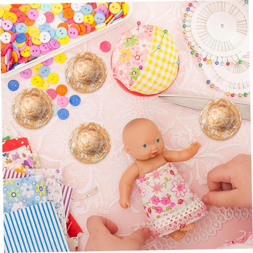 MAJORMENCH 12 Stück Teiliges Handgewebter Mini Strohhüte Krempe Puppenhut für DIY Bastelprojekte Puppendekoration Langlebig und Vielseitig für Party und von MAJORMENCH