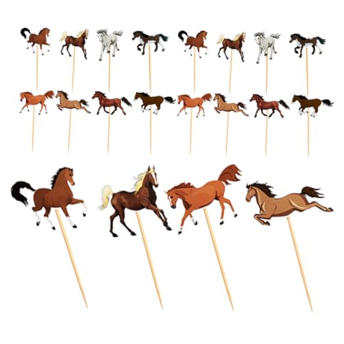 MAJORMENCH 24 Stücke Teiliges Pferde Cupcake Topper Lebendige Geburtstagsdeko für Pferde-party Einfache Kuchen Dessertdekoration für Kindergeburtstag und Babyparty von MAJORMENCH