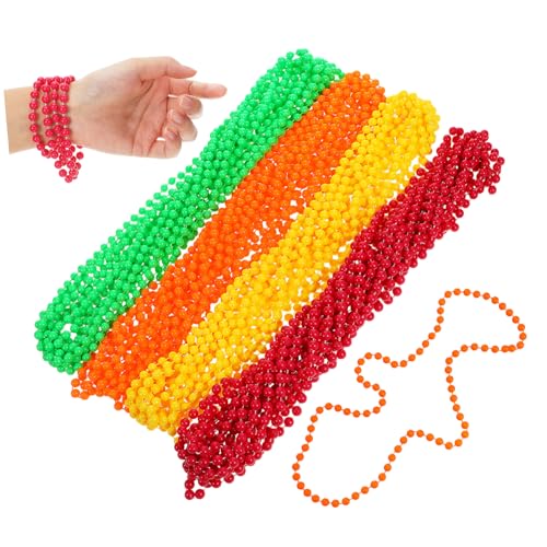 MAJORMENCH 48 . Teiliges Neon Perlenketten Fluoreszierende und Partyhalsketten aus Robustem Kunststoff Stil Bunte Beads für Halloween Geburtstagsfeiern Hochzeiten und Festival Zubehör von MAJORMENCH