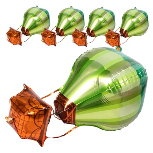 MAJORMENCH 5 Stück Teiliges Heißluftballon aus Aluminiumfolie Grün Verlaufend Langlebige Geburtstags und Babyparty Dekoration Einfach Aufzublasen Realistische Optik Wiederverwendbar und von MAJORMENCH
