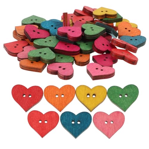MAJORMENCH 50 Stück Herzförmige Vintage Holzknöpfe aus Naturholz zum Nähen Basteln Dekorieren für Kleidung Taschen DIY Handwerk Valentinstag Dekoration von MAJORMENCH