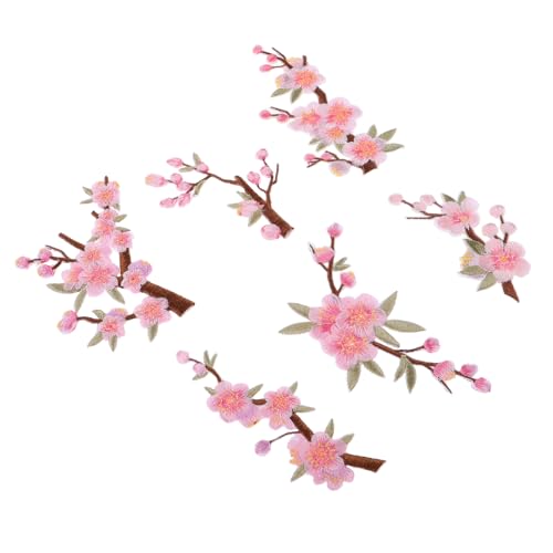 MAJORMENCH 6 Stück Gestickter Stoffaufnäher Colorful Embroidered Flower Patches Iron Aufnäher Kleidung Handwerk Nähen Patch Applikation Aufnähen Zum Aufnähen Rosa von MAJORMENCH