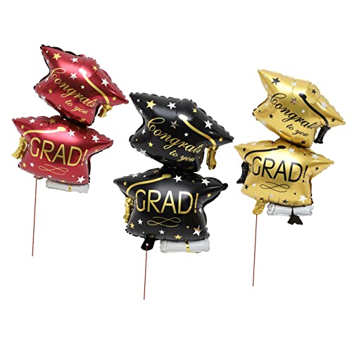 MAJORMENCH 6 Stück Teiliges Metallic Aluminium Graduation Ballon mit Gold Roten Schwarzen Abschlusshüten Kreative Partydeko für Abschlussfeier Leicht Vielseitig für Innen und Außenbereich MAJORMENCH 6 Stück Teiliges Metallic Aluminium Graduation Ballon mit Gold Roten Schwarzen Abschlusshüten Kreative Partydeko für Abschlussfeier Leicht Vielseitig für Innen und Außenbereich von MAJORMENCH
