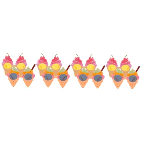 MAJORMENCH 8 Stck. Hawaii Partybrille Eiscreme Design Lustige Sonnenbrille für Strand und Poolparty Bunte Neuheitsbrille Sommerliche Dekoration für Beach Events von MAJORMENCH