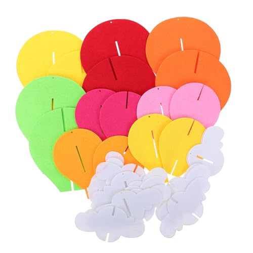 MAJORMENCH Bunte Heißluftballon Hängedekoration Teilig mit Wolken Wiederverwendbar Strapazierfähig für Klassenzimmer Party und Kinderzimmer Fröhliche Raumgestaltung Cartoon Design von MAJORMENCH