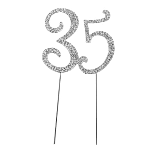MAJORMENCH Kuchendekorationen „happy Birthday“: Glitzernder Strass-kuchenaufsatz Mit Der Zahl 35 – Cupcake-picker Für Geburtstagspartys Und Jubiläumsfeiern MAJORMENCH Kuchendekorationen „happy Birthday“: Glitzernder Strass-kuchenaufsatz Mit Der Zahl 35 – Cupcake-picker Für Geburtstagspartys Und Jubiläumsfeiern von MAJORMENCH