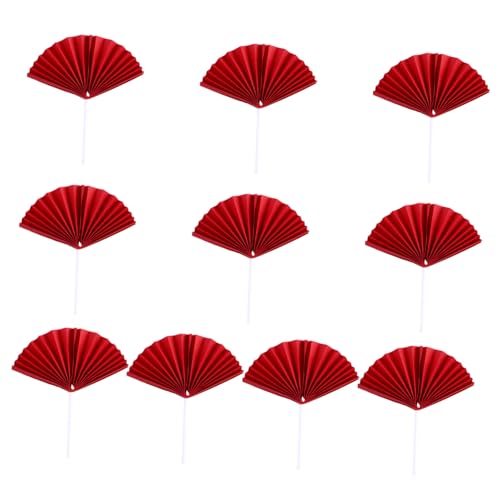 MAJORMENCH Teiliges Geburtstagskuchen Deko Rote Fächer Cake Toppers Kreative Tortendekoration für Party Torten Zubehör Mädchen Geburtstagsdeko von MAJORMENCH